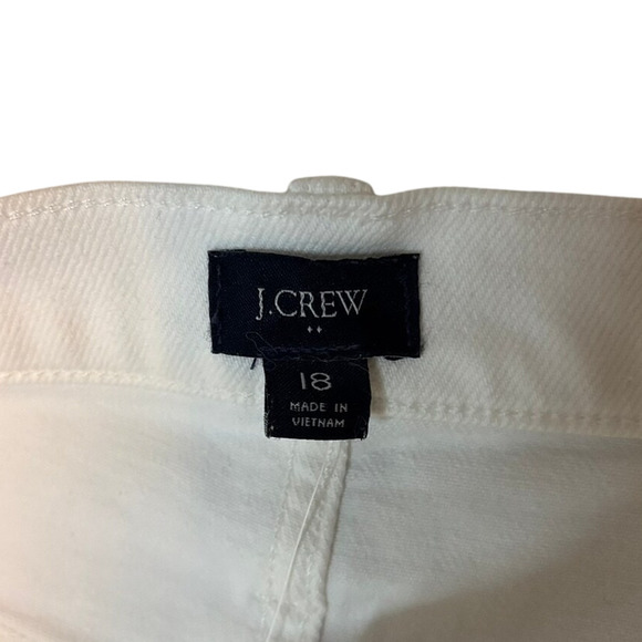 J.Crew Factory White Denim A-Line Mini Skirt 18 NWT High Rise Stretch - Picture 4 of 6
